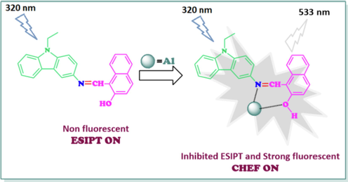 Suggested mechanism of binding of L with Al3+.