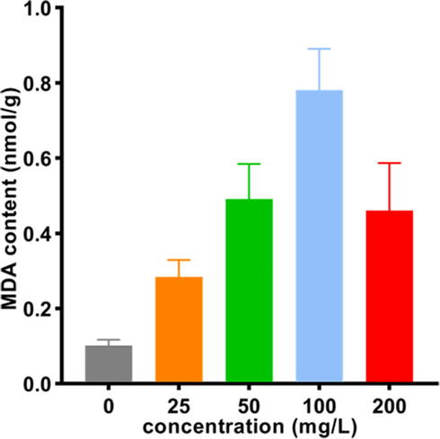 MDA contents of G. zeae treated with Y13.