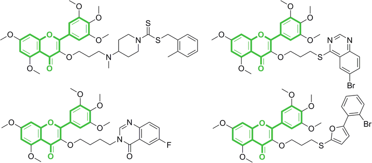 Structures of myricetin derivatives previously reported by our group.