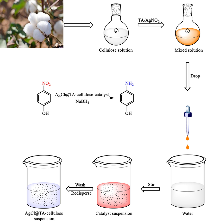 The preparation of AgCl@TAx-cellulose hydrogels.