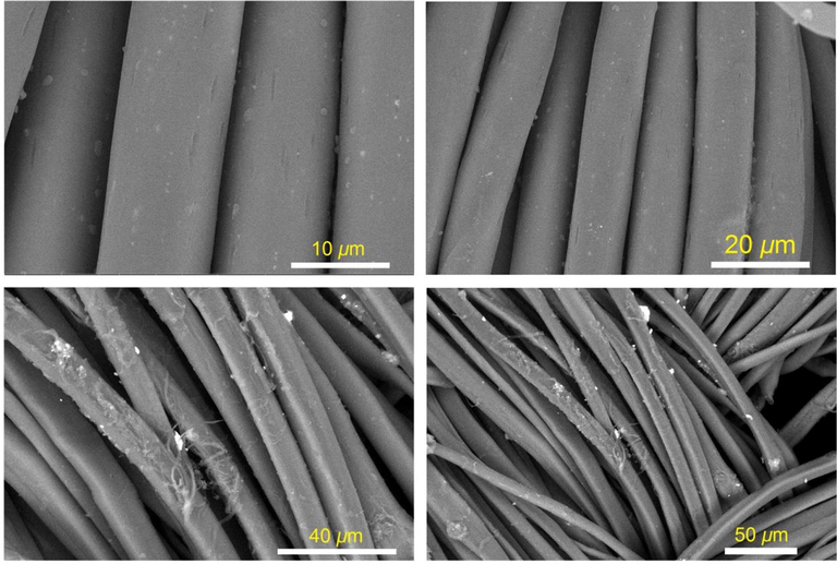 SEM images of AHPV1 (a-c), and AHPV8 (d-f).