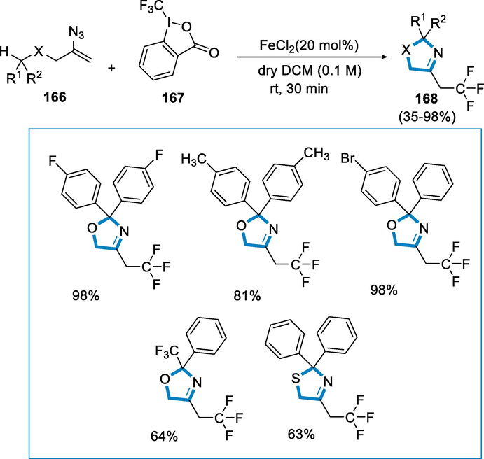 Iron catalyzed synthesis of 3-oxazolines.