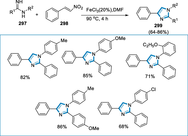 Iron catalyzed synthesis of imidazoles.