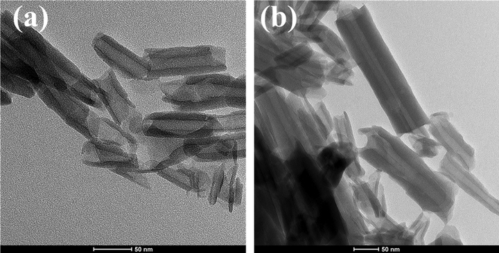 TEM for (a) unloaded HNT and (b) loaded HNT.