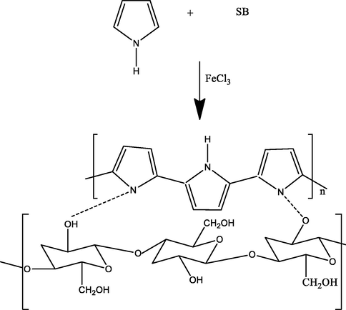 Ppy-SB composite synthesis scheme.