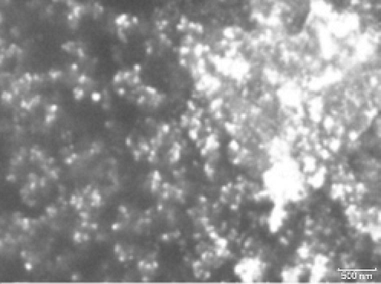 SEM image of Cu-AX composite obtained at 4.5 V.