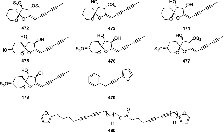 Chemical structures of the bicyclic polyacetylenoids.