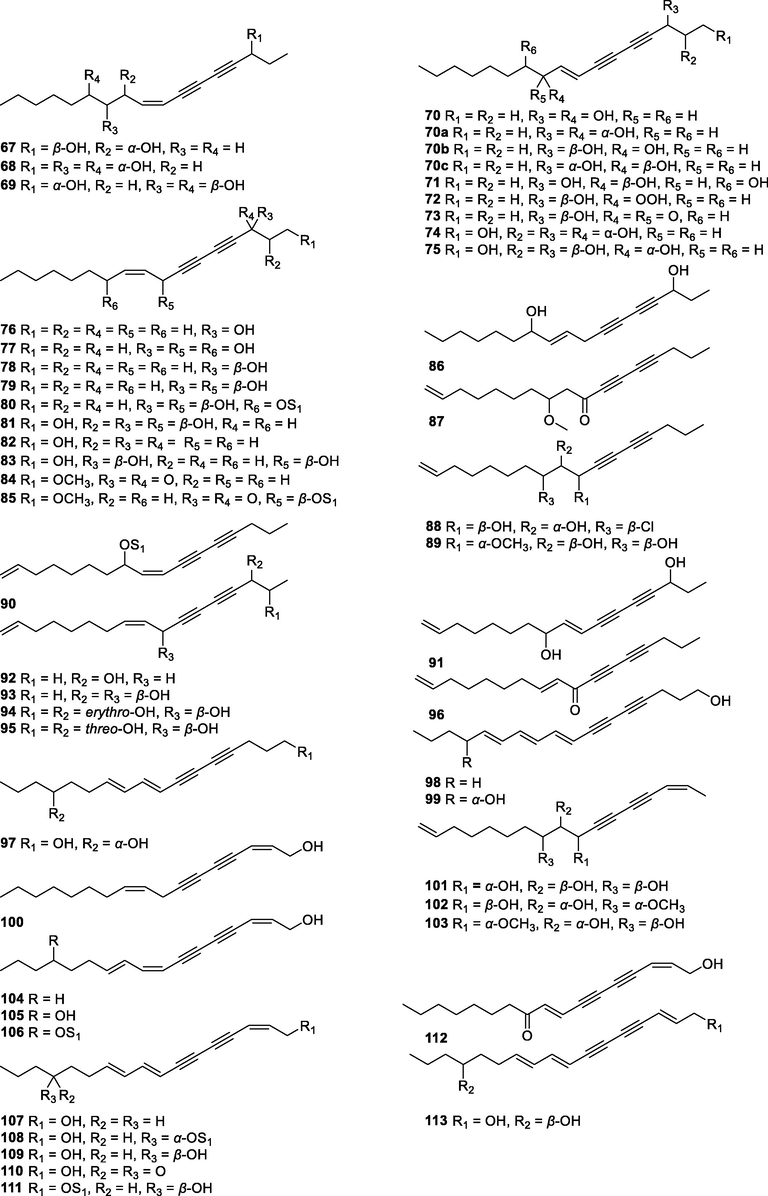 Chemical structures of the linear C17-polyacetylenoids.