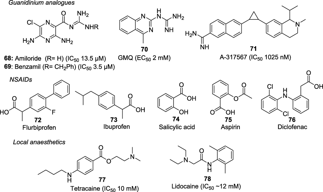 Acid-sensing ion channel modulators.