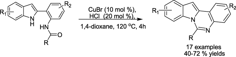 CuI -catalysed synthesis of quinazoline derivatives.