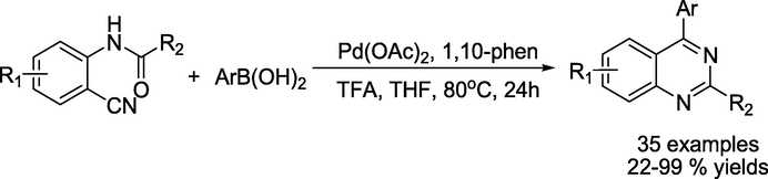 Pd-catalysed synthesis of quinazolinones.