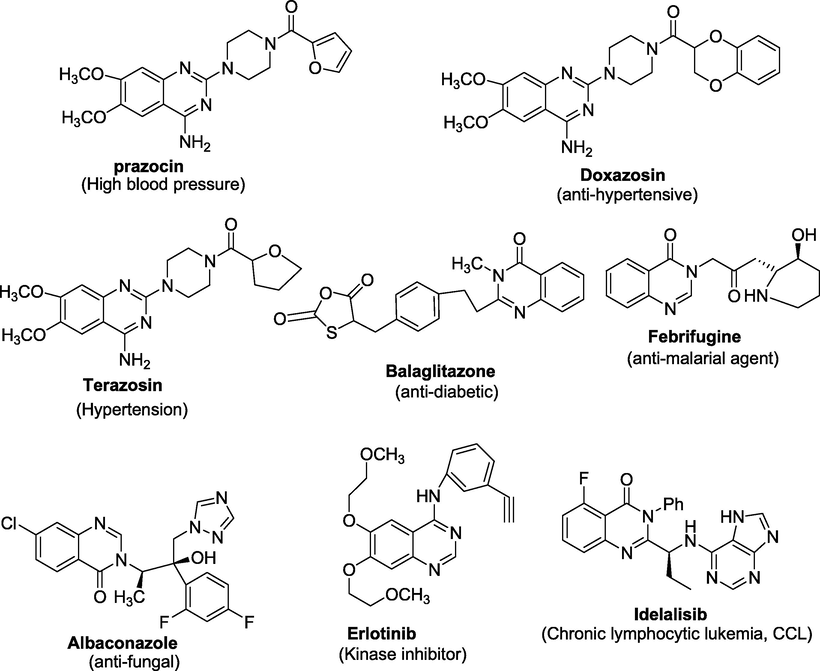 Some bioactive qunazoline sscaffolds.