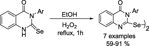 Synthetic route for2,2′-diselane-1,2-diylbis(3-arylquinazolin-4(3H)-ones.