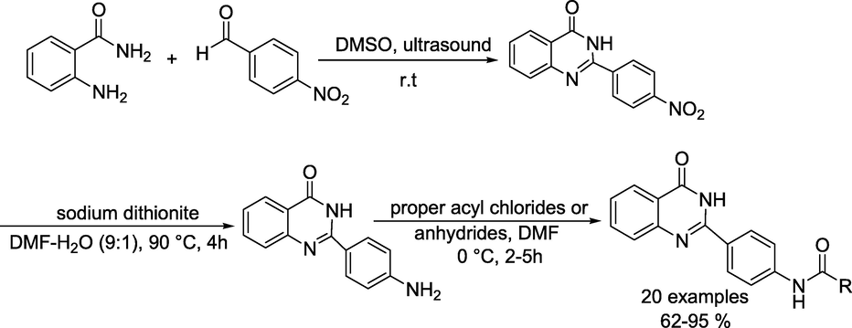 Synthesis of quinazoline-4(3H)- one derivatives.