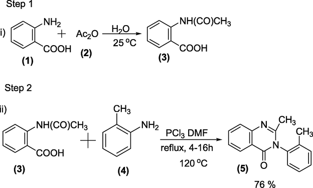 Phosphorous trichloride mediated synthesis of Methaqualone.