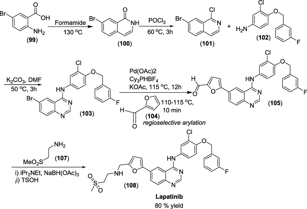 Synthesis of Lapatinib.