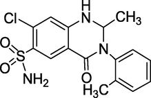 Structure of Metolazone.