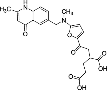 Structure of Raltitrexed.