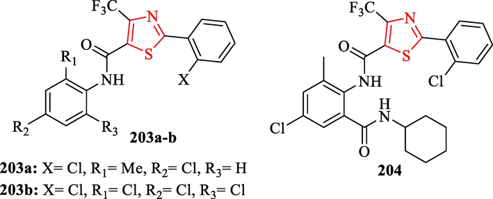 Chemical structures 203a-b and 204 (Cai et al., 2016)