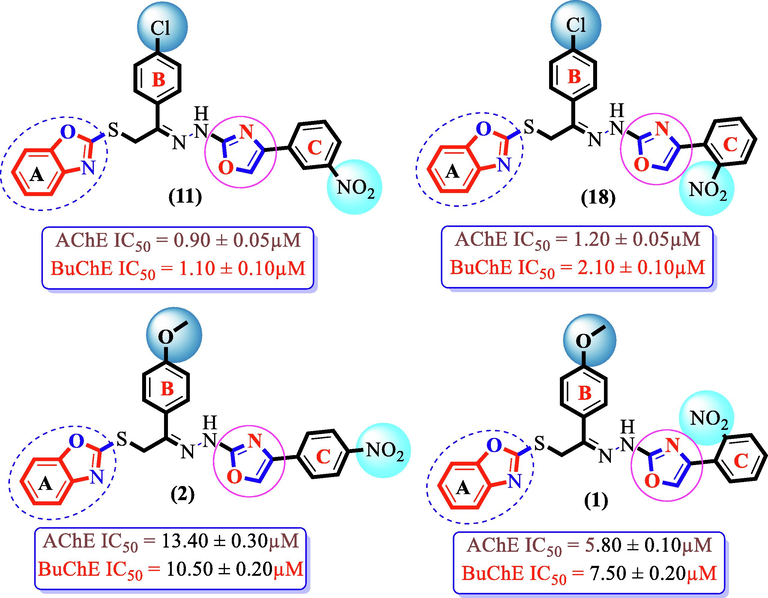 SAR study of chloro- and methoxy-substitutedanalogues11, 18, 1 and 2.