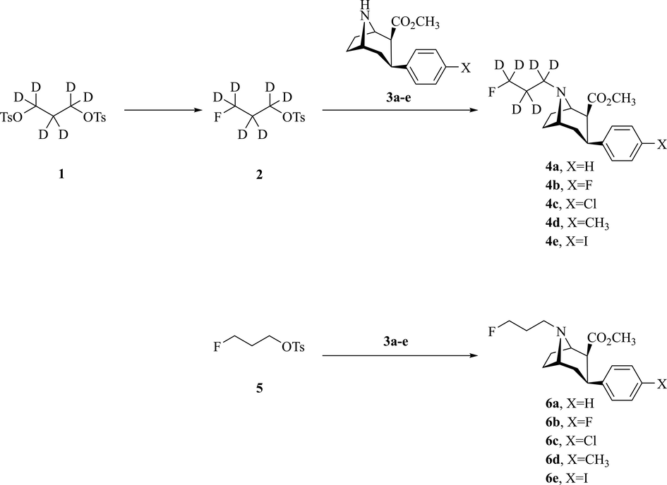 Design and synthesis of non-radioactive fluorinated standards.