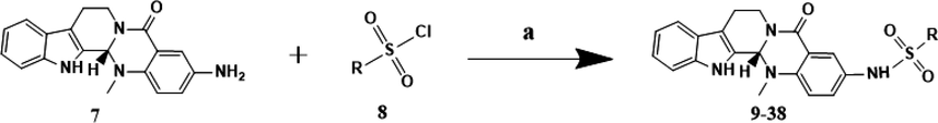 Synthesis of compounds 9–38. Reagents and conditions: (a) anhydrous pyridine, rt, 25 ℃.