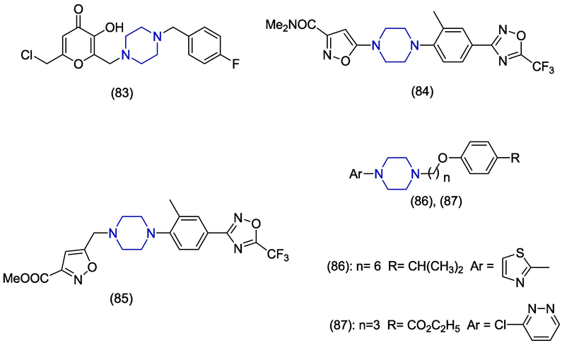 Piperazine-based anti-HSV and anti-CVB agents.