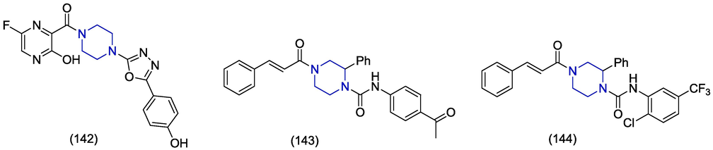 Piperazine-based anti-Nipah virus and anti-ZIKV agents.