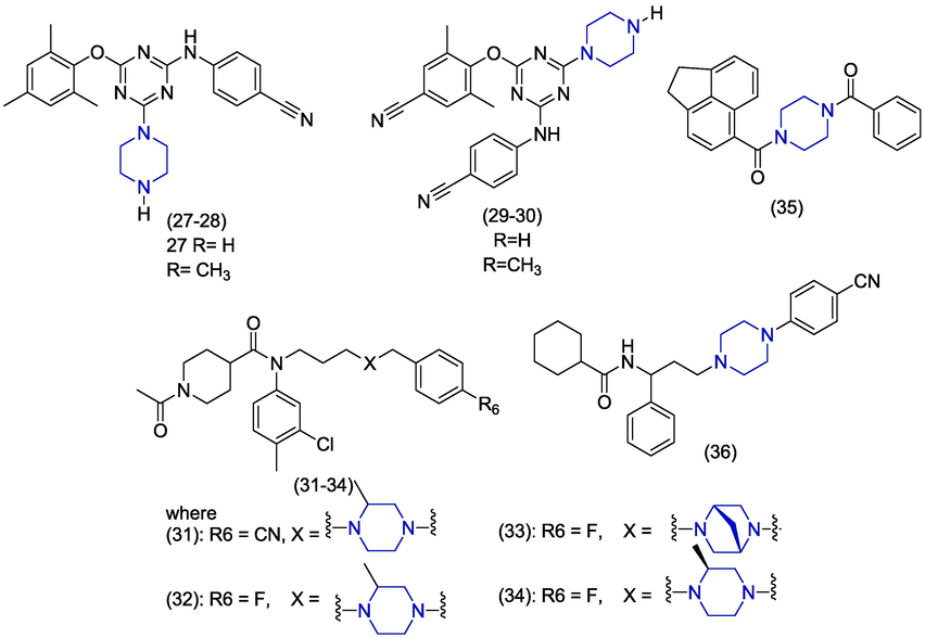 Piperazine derived compounds as anti-HIV agents.