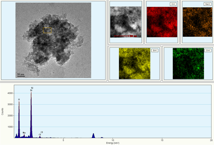 The TEM scanning results of silica gel.