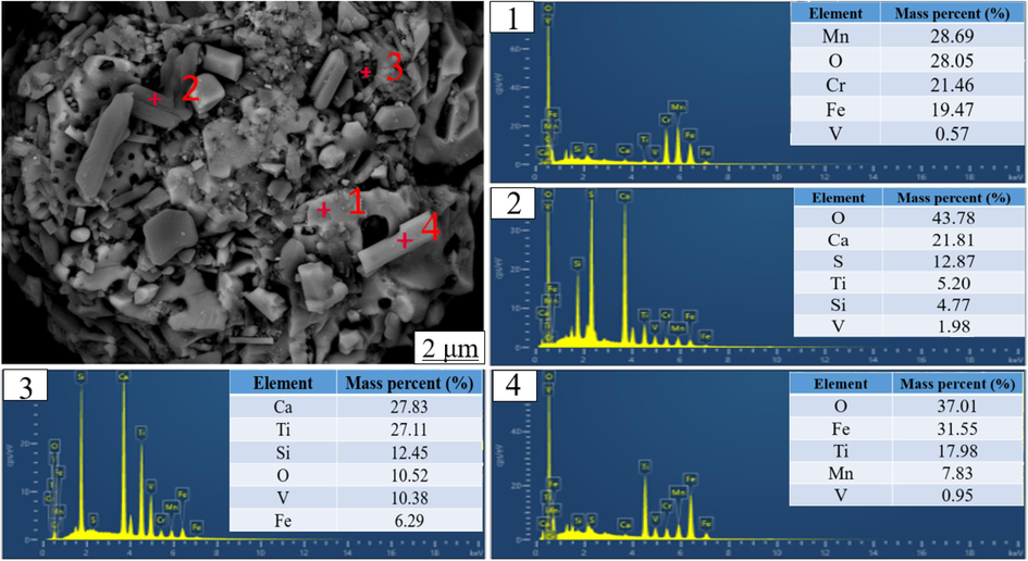 SEM-EDS diagram of raw tailings.