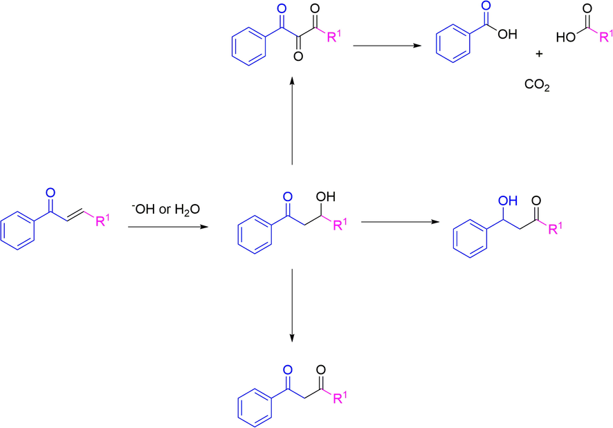 Proposed degradation pathways for high soluble chalcones.