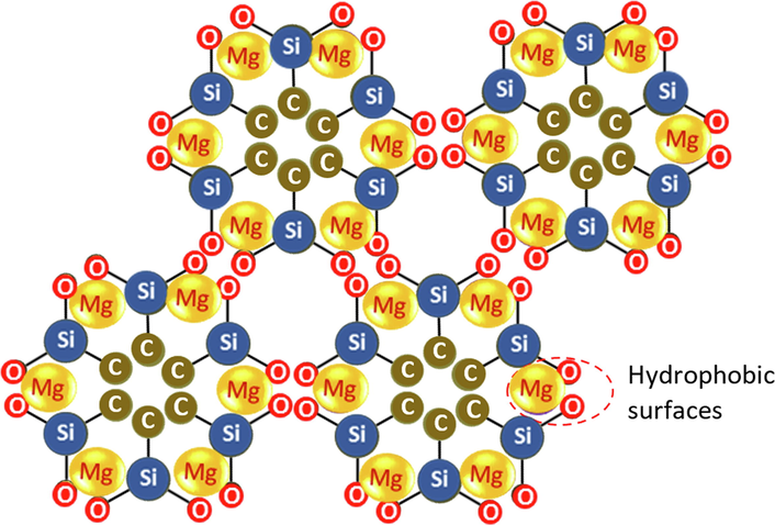 The proposed molecular configuration of Mg-SiO2-C nanoparticles resulted from CPs-RH separation.