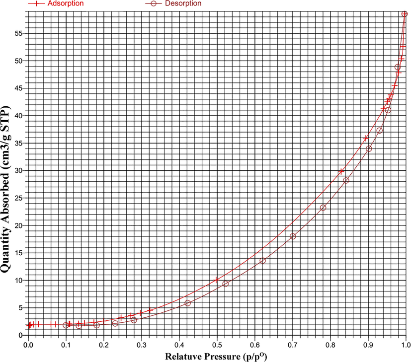 N2 adsorption/desorption isotherm of sample 4.