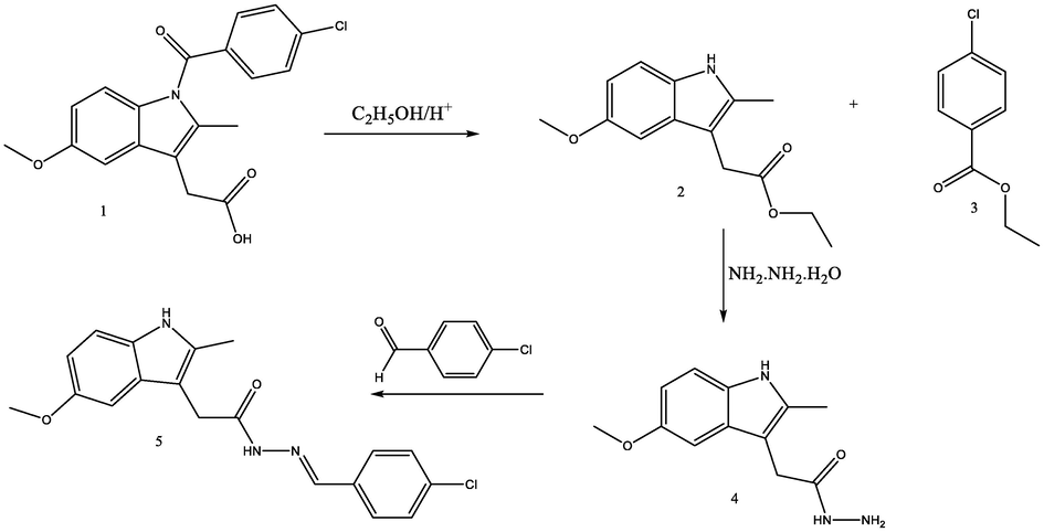 Synthesis procedure for (5) (=HTH) compound.