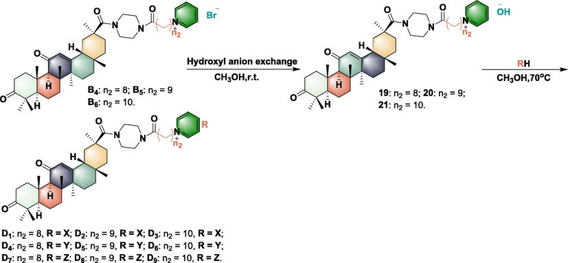 Synthesis of optimized compound D1-D9.