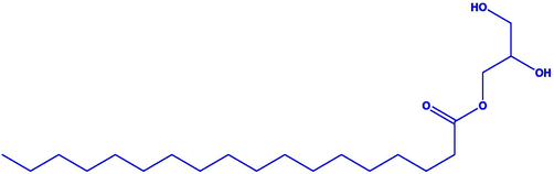 Glycerol stearate structure.