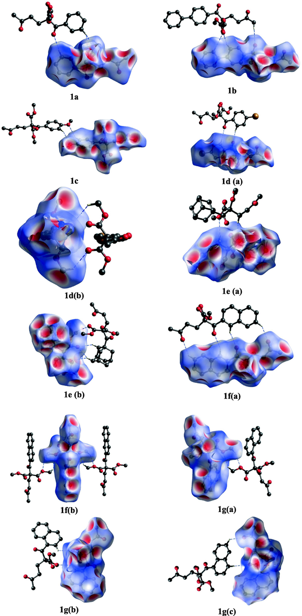 The Hirshfeld surface of 1,5-diketones 1a–g of dimers synthons and macrocycles.