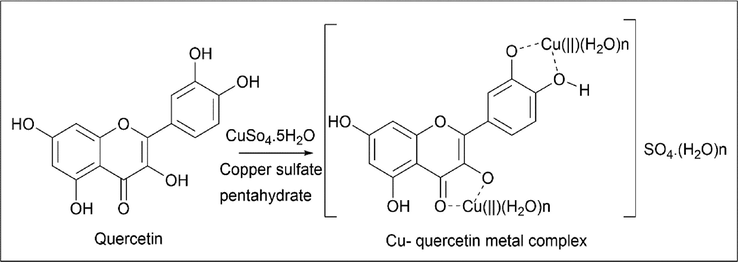 Synthesis of Cu-quercetin metal complex.