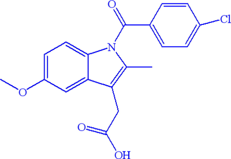 Chemical structure of indomethacin.