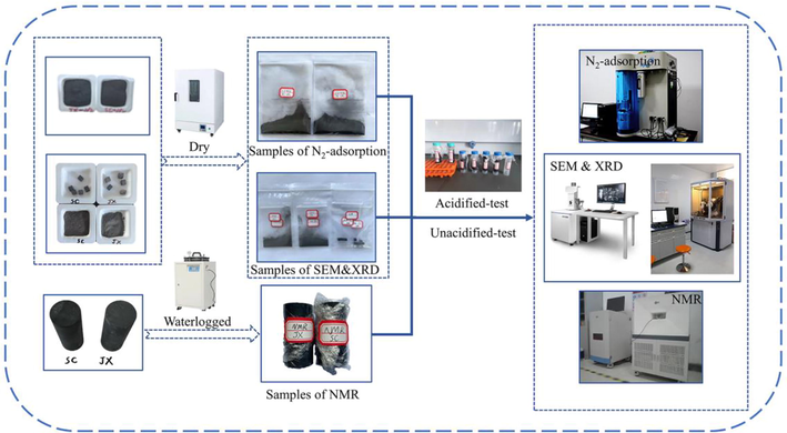 Samples handling and main experimental equipment and procedures.