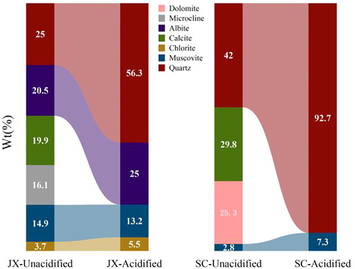 Mineral content diagram of samples.