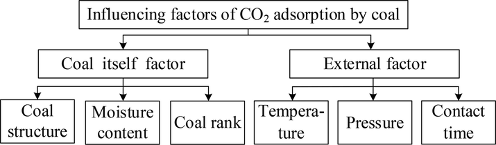 Influencing factors of CO2 adsorption by coal.