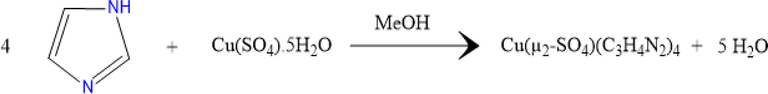 Reaction scheme of the synthesis of 1.