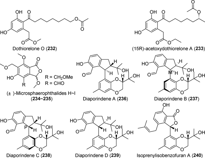 Polyketides isolated from fungi of the genus Diaporthe (232–240).