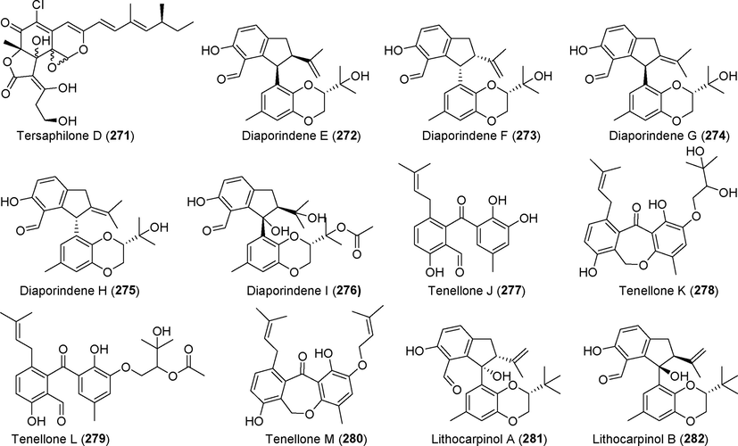 Polyketides isolated from fungi of the genus Phomopsis (271–282).