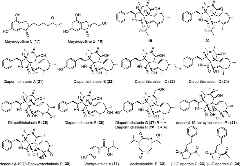 Alkaloids isolated from fungi of the genus Diaporthe (17–34).