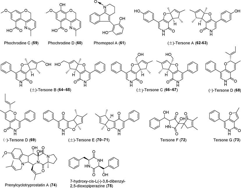 Alkaloids isolated from fungi of the genus Phomopsis (59–75).