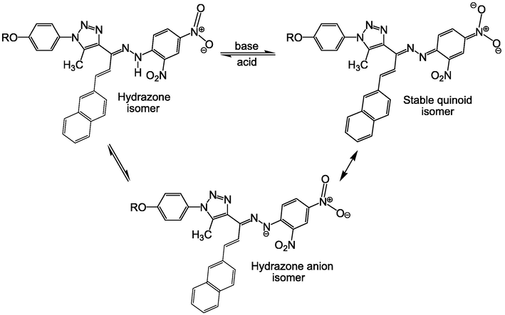 Ph-dependent remarkable effects on the molecular structure of the naphthalene-type hydrazonotriazoles.