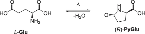 The condensation of L-Glu to pyroglutamic acid. The same reaction applies for the D-Glu as well. The reaction jeopardizes the yield of deracemization.